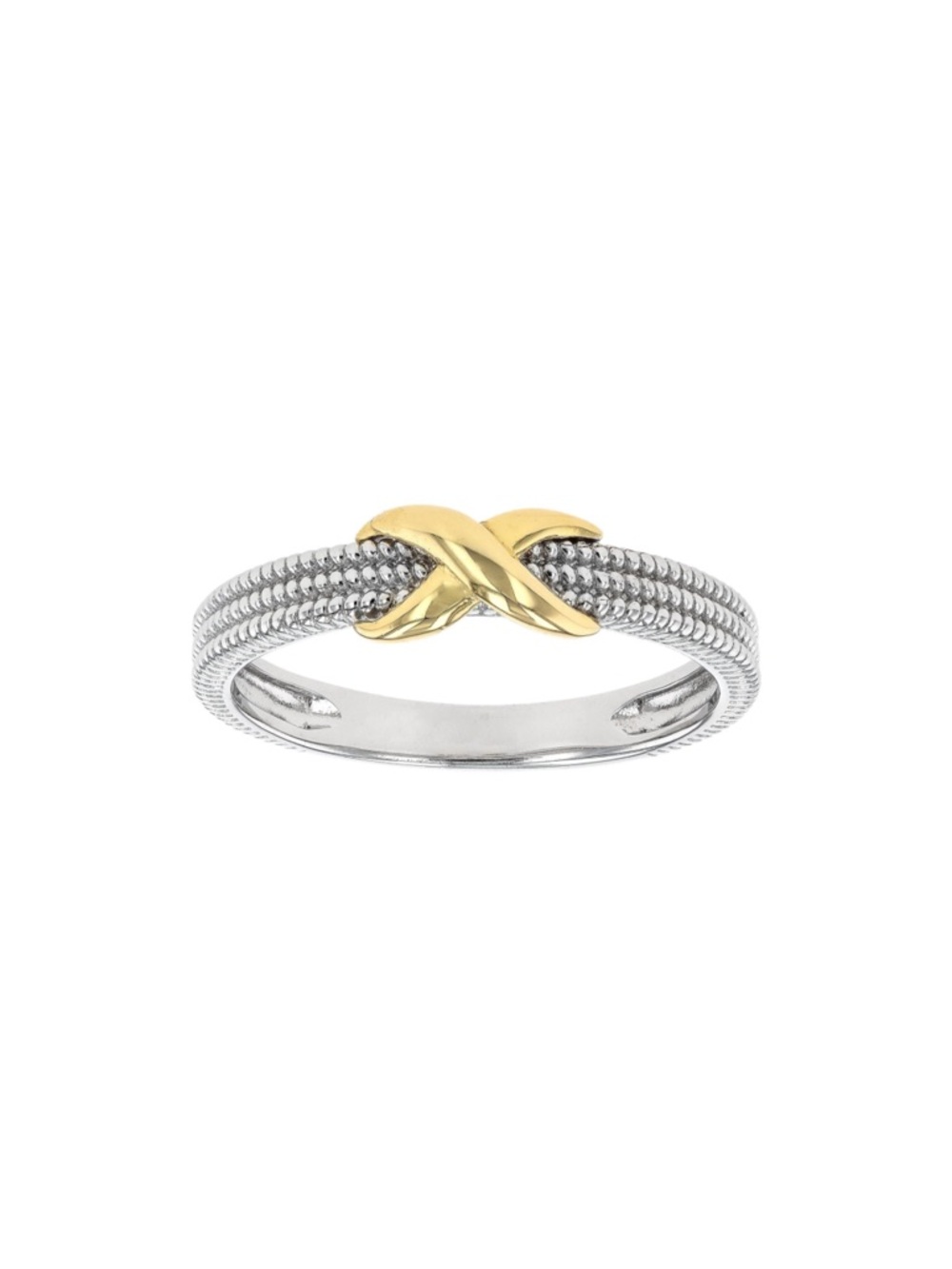 Two-Tone Knot Accent Women's Ring - Gold & Silver